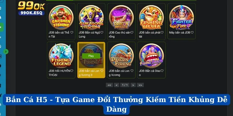 Bắn Cá H5 - Tựa Game Đổi Thưởng Kiếm Tiền Khủng Dễ Dàng