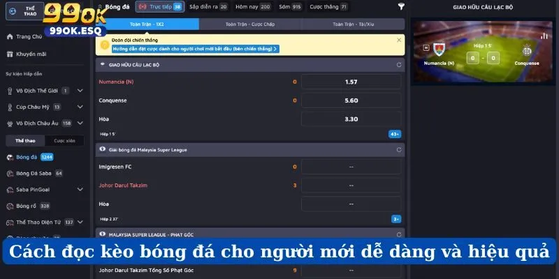 Cách đọc kèo bóng đá cho người mới dễ dàng và hiệu quả