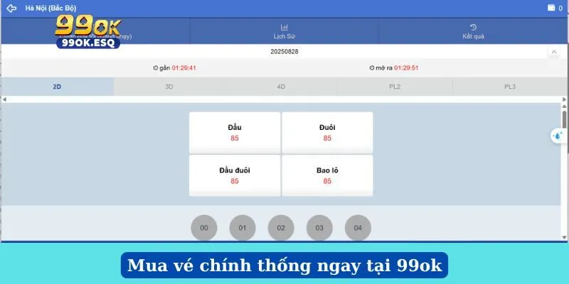 Mua vé chính thống ngay tại 99ok