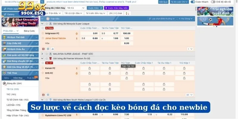 Sơ lược về cách đọc kèo bóng đá cho newbie